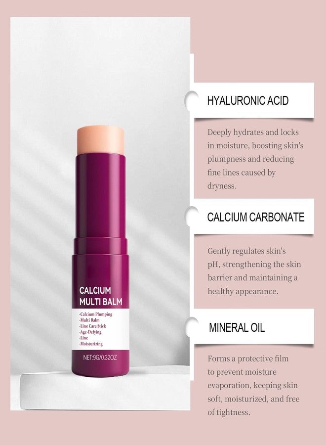 gcdat 2PCS Calcium Multi Balm Stick，All-In-One Wrinkle Bounce Moisturizing Balm with Collagen & Hyaluronic Acid for Anti-Aging and Watery Glow Skin Care - Suitable for All Skin Types, 0.32 Oz Each - Image 3